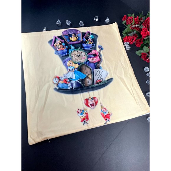 Alice Wonderland Throw Pillowcase Mad Hatter Home Decor Accent Pillow Cover - Picture 3 of 12